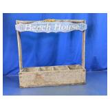 Rustic Wooden "Beach House" 4-Slot Caddy Display