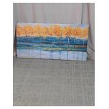 Golden Ginkgo Tree Landscape Canvas Wall Art