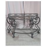 Neoclassical Demi-Lune Metal Console Table