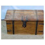 Rustic Wooden Trunk with Iron Accents