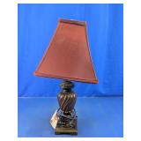 Vintage Resin Accent Table Lamp w/ Fabric Shade