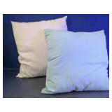White & Light Blue Square Pillows Set