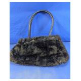Signature Club A Black Faux Fur Tote