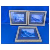 Framed Thomas Kinkade Mini Coastal Prints Lot