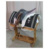 English Horse Riding Saddle with Pads & Stirrups