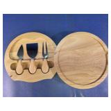 Wooden Swivel Cheese Board & Knife Set