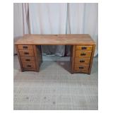 Wooden Double Pedestal Office Desk