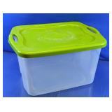 Sterilite 70 Qt. Clear Storage Tote with Green Lid