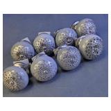 Ceramic Silver Tone Floral Cabinet Knobs