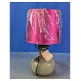 Ceramic Table Lamp With Pink Shade