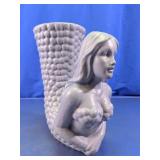 Vintage Ceramic Mermaid Planter Vessel Vase