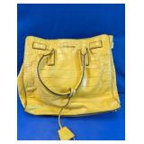 Michael Kors Yellow Crocodile Embossed Tote Bag