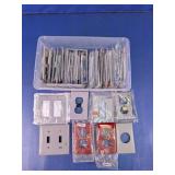 Assorted Wall Plate Covers w/ Clear Tote Lot
