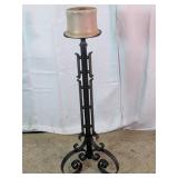 Wrought Iron Floor Candle Stand Holder w/ Candle