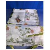 Embroidered Floral & Butterfly Fabric Panels