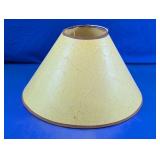 Beige Crackled Pattern Lamp Shade with Brown Trim