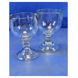 Clear Glass Stemmed Goblets Set