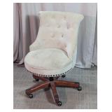 Cream Upholstered Tufted Office Chair