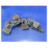 Assorted Padlocks with Chain