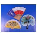 Vintage Assorted Hand Folding Fans Trio