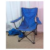 Blue Folding Camp Chair with Carrying Bag