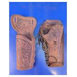 Vintage Leather Gun Holster Duo