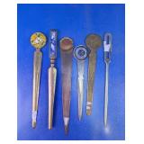 Vtg. Brass & Cloisonnï¿½ Metal Letter Openers Lot