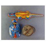 Tin Alligator and Beetle Clickers with Joy Buzzer