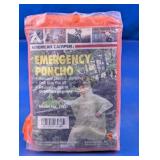 American Camper Orange Emergency Rain Poncho