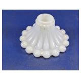 White Fluted Beaded Candlestick Holder
