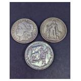 Vintage Coins & Commemorative Medallions Trio