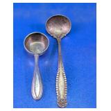 Vtg Silverplate Ladle & Monogrammed Scoop Duo