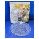 Mikasa Crystal Glass Floral Serving Platter