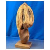 Carved Female Figure Wood Sculpture