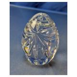 Clear Cut Glass Egg Shaped Paperweight