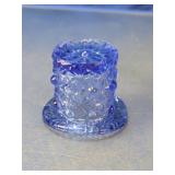 Blue Pressed Glass Hat-Shaped Dish