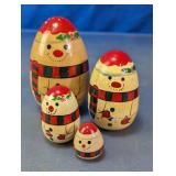 Wooden Snowman Nesting Dolls