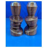 Turned Wood Candlesticks