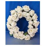 Large White Rose Wreath