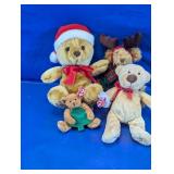 Holiday Plush Teddy Bears Lot