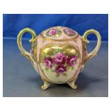 Floral Double-Handle Sugar Bowl