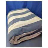 Blue & Cream Striped Twin Comforter