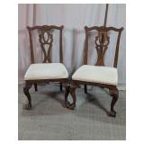 Vintage Chippendale Style Dining Chairs Duo