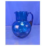 Miniature Blue Glass Pitcher