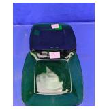 Anchor Hocking Green Glass Square Plates Set