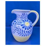 Blue & White Floral Ceramic Pitcher