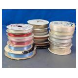 Assorted Craft Ribbon Spools Satin & Metallic Lot
