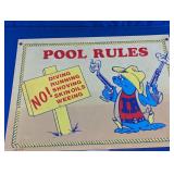 Pool Rules Decorative Sign