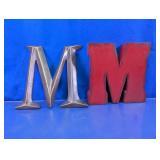 Bronze Tone and Red Letter M Decor