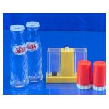 Pepsi-Cola Glass Bottles & Salt Pepper Shaker Set